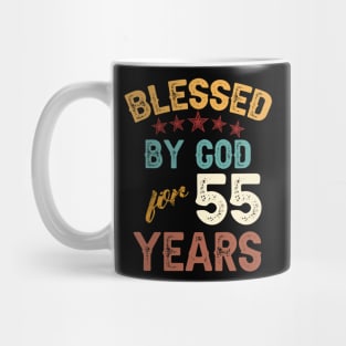 blessed by god for 55 years Mug